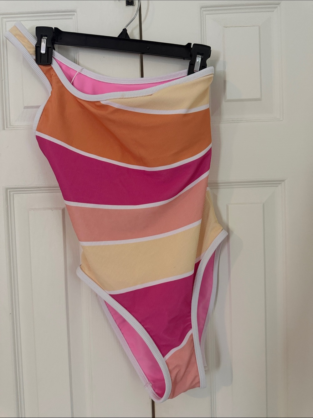 Lain Snow One-Shoulder Swimsuit in Pink, Orange & Yellow